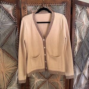 SHEIN size L preppy tan cardigan